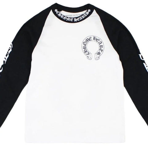 CHROME HEARTS HORSE SHOE LOGO LONGSLEEVE WHITE BLACK
