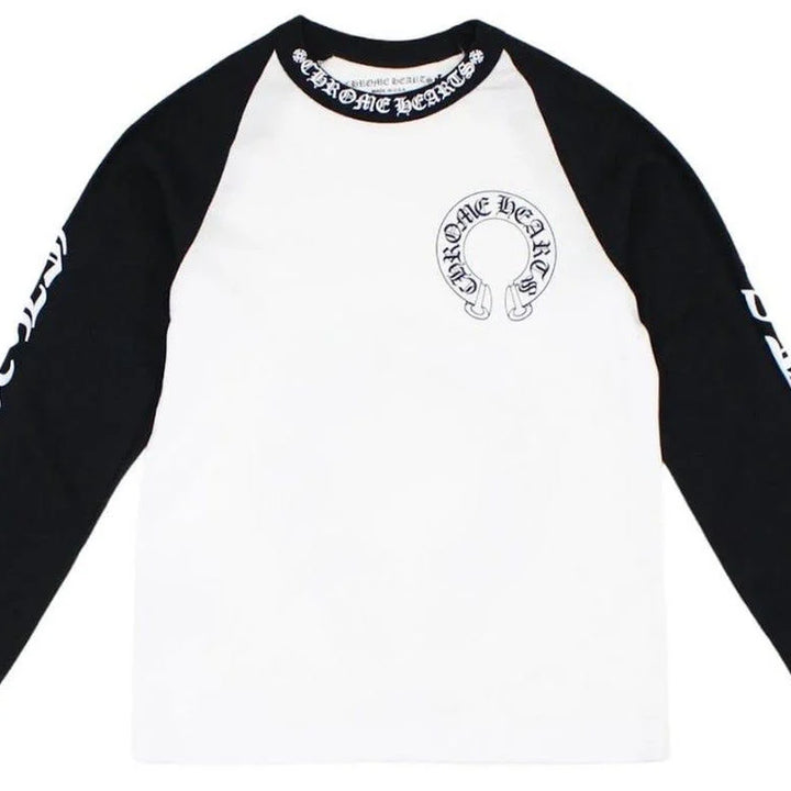 CHROME HEARTS HORSE SHOE LOGO LONGSLEEVE WHITE BLACK