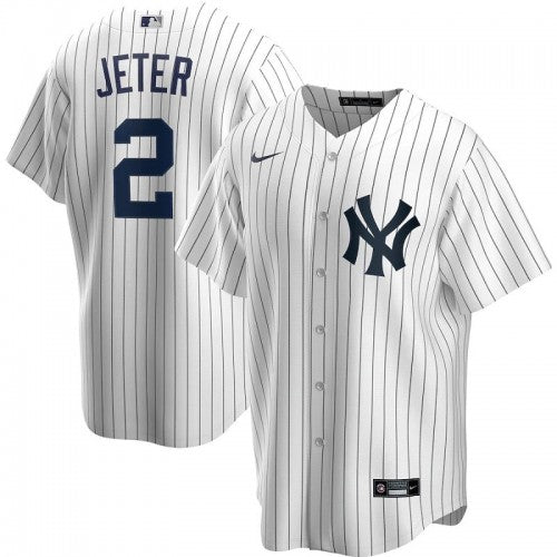 Men's New York Yankees Derek Jeter #2 Nike White Home Jersey