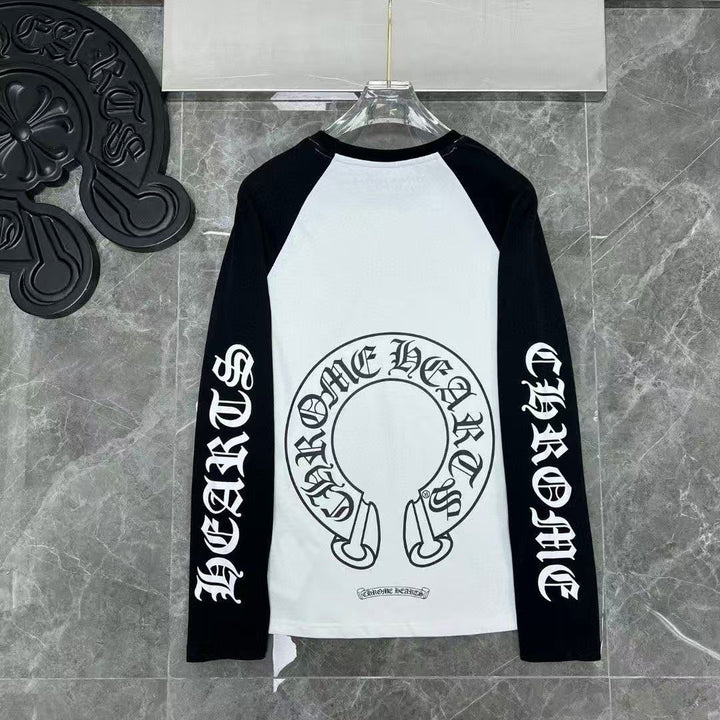 CHROME HEARTS HORSE SHOE LOGO LONGSLEEVE WHITE BLACK