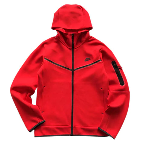 NIKE TECH FLEECE HOODIE X UNIVERSITY RED