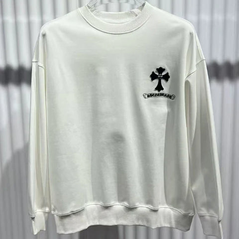 CHROME HEARTS BLACK CROSS SWEATSHIRT WHITE