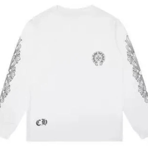 CHROME HEARTS RED HORSE SHOE LOGO SWEATSHIRT WHITE