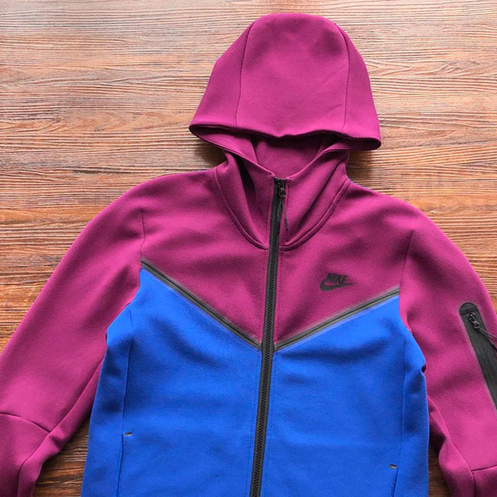 NIKE TECH FLEECE HOODIE X SANGRIA/GAME ROYAL