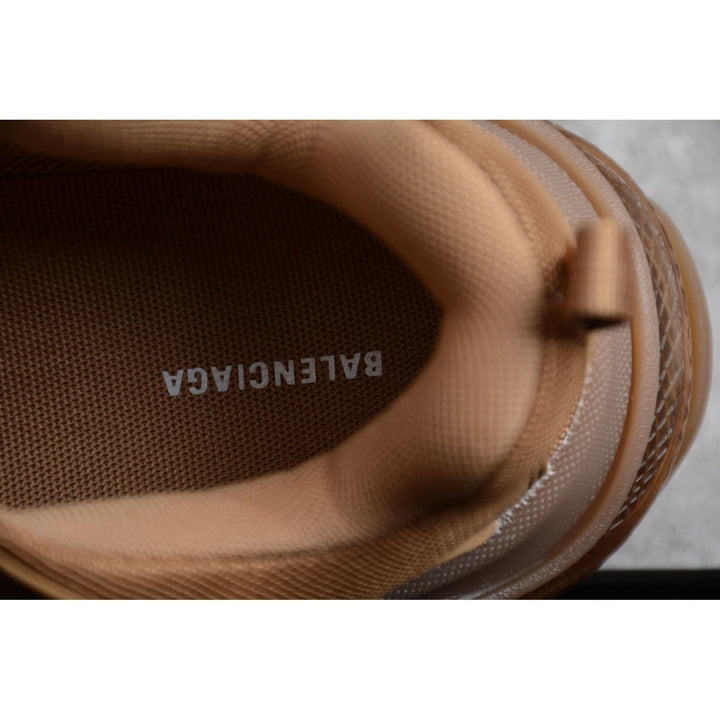 BALENCIAGA TRIPLE S CLEAR SOLE X BROWN