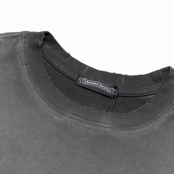 CHROME HEARTS CROSS PATCH T-SHIRT WASHED GREY