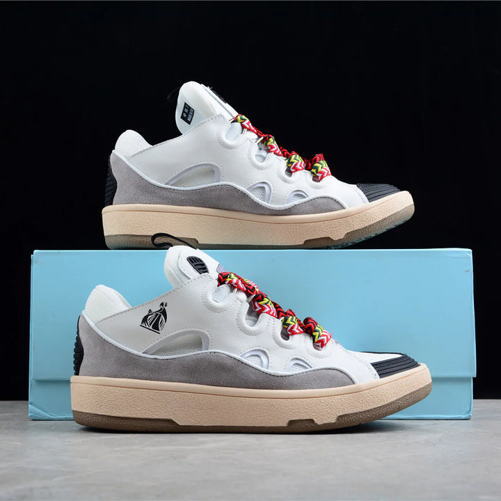 White and Grey Sneakers