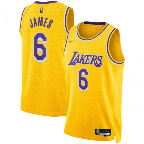 LeBron James Los Angeles Lakers Nike Diamond Swingman Jersey - Icon Edition - Gold