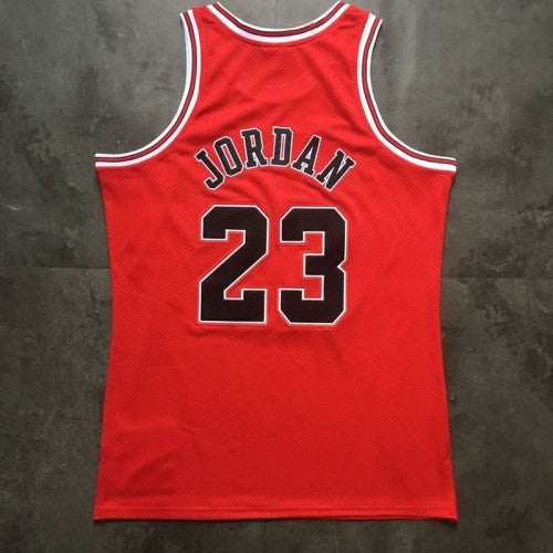 Men's Chicago Bulls Michael Jordan #23 Throwback Red Hardwood Classics Player Jersey