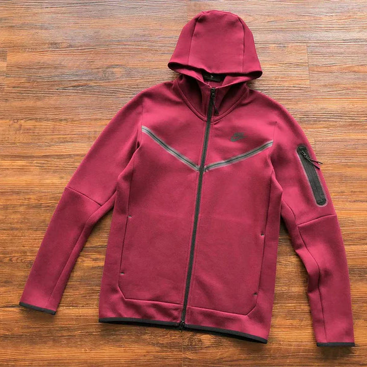 NIKE TECH FLEECE HOODIE X BURGUNDY