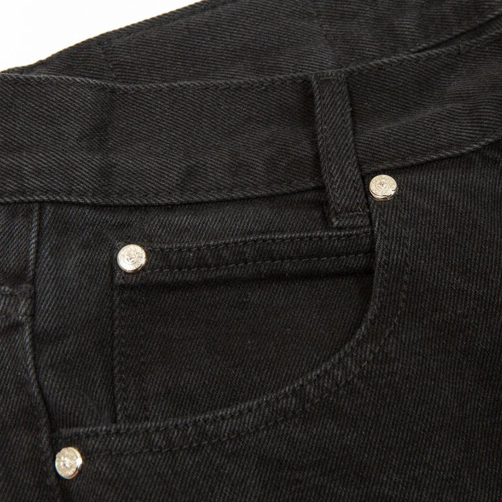 CHROME HEARTS BLACK CROSS PATCH JEANS BLACK