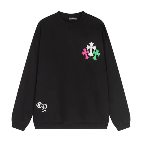 CHROME HEARTS COLORED CROSS HORSE SHOE LOGO SWEATSHIRT BLACK