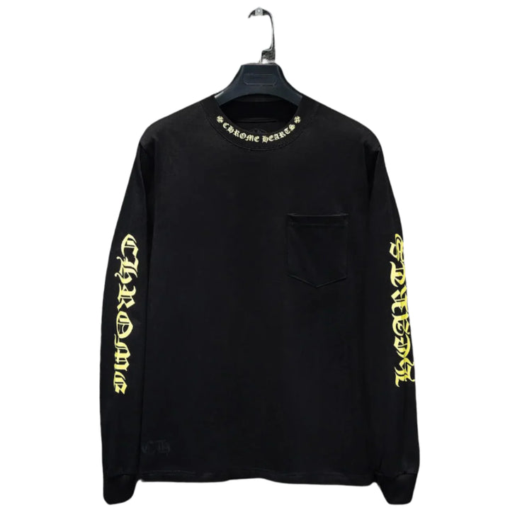 CHROME HEARTS YELLOW COLLAR LONGSLEEVE BLACK