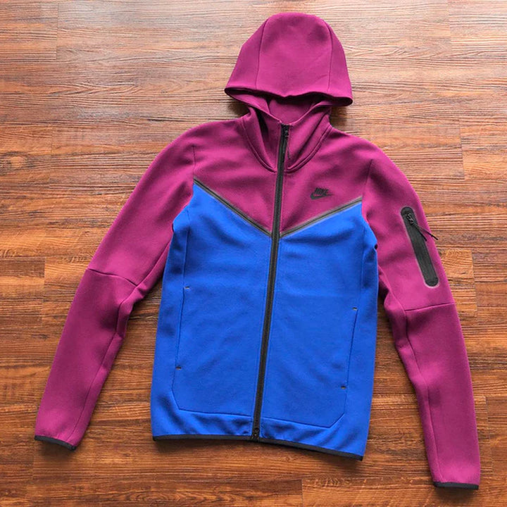 NIKE TECH FLEECE HOODIE X SANGRIA/GAME ROYAL