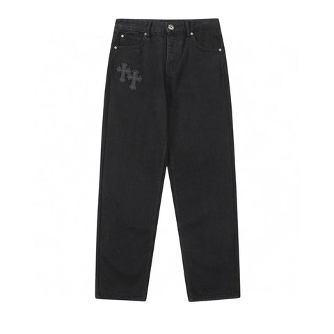 CHROME HEARTS DOUBLE CROSS JEANS BLACK
