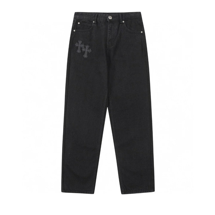CHROME HEARTS DOUBLE CROSS JEANS BLACK