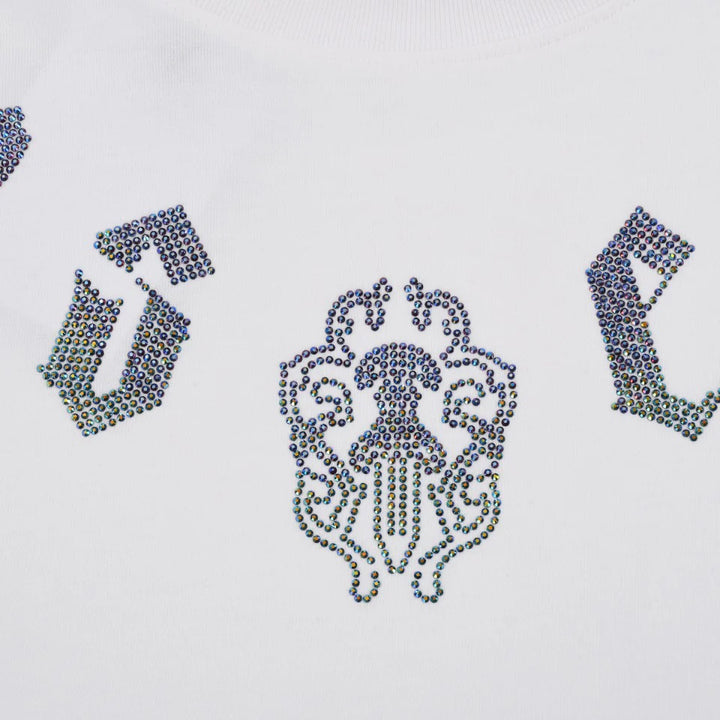 CHROME HEARTS GLITTER GRAPHIC T-SHIRT WHITE