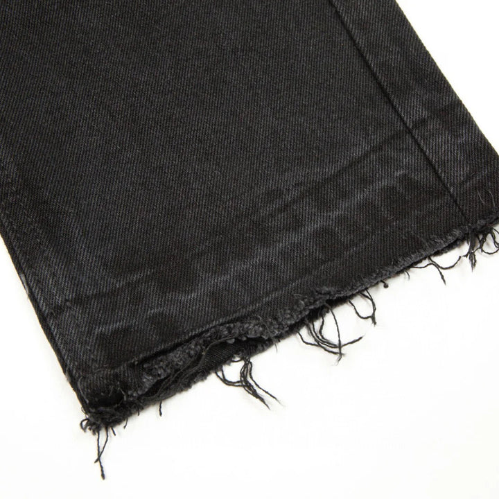 CHROME HEARTS BLACK CROSS PATCH JEANS BLACK