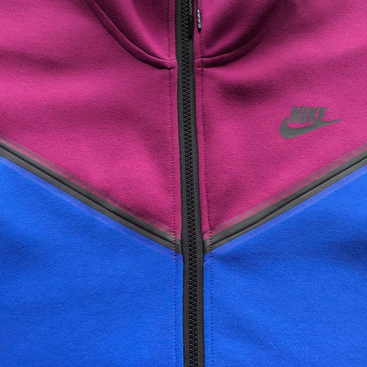 NIKE TECH FLEECE HOODIE X SANGRIA/GAME ROYAL