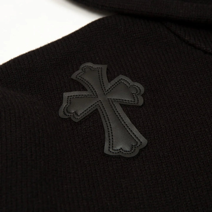 CHROME HEARTS BLACK CROSS PATCH HOODIE BLACK