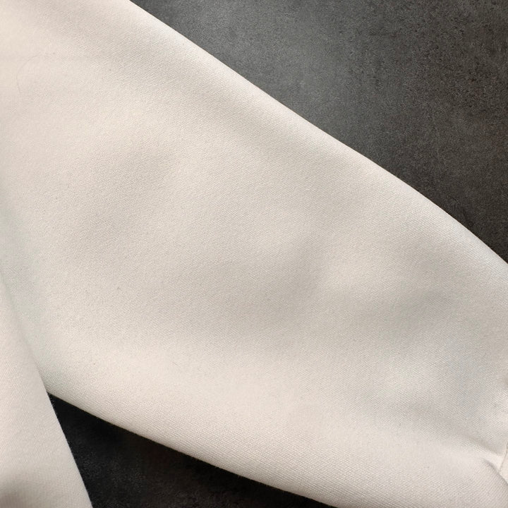 CHROME HEARTS BLACK CROSS PATCH HOODIE WHITE