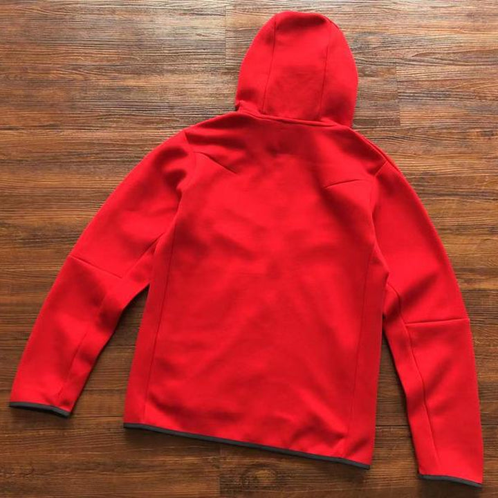 NIKE TECH FLEECE HOODIE X UNIVERSITY RED