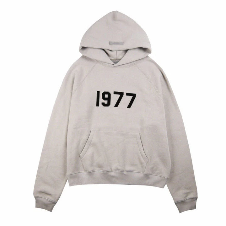 FEAR of GOD ESSENTIALS "1977" HOODIE STONE GREY