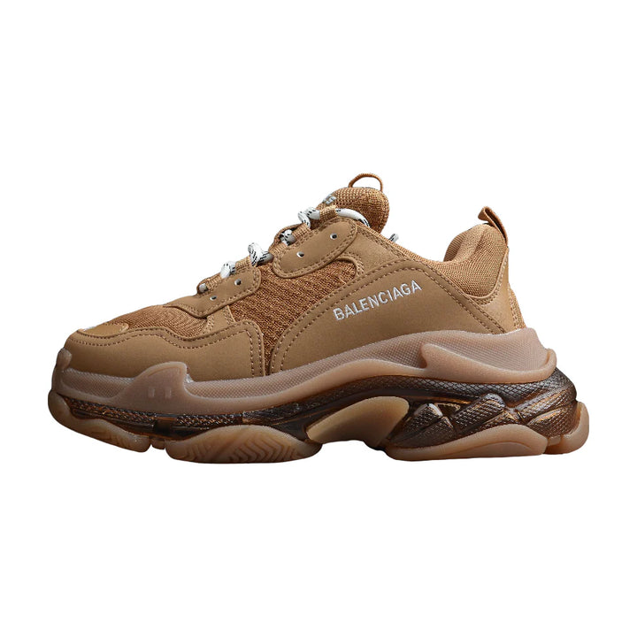BALENCIAGA TRIPLE S CLEAR SOLE X BROWN