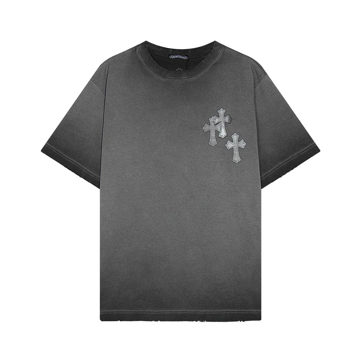 CHROME HEARTS CROSS PATCH T-SHIRT WASHED GREY