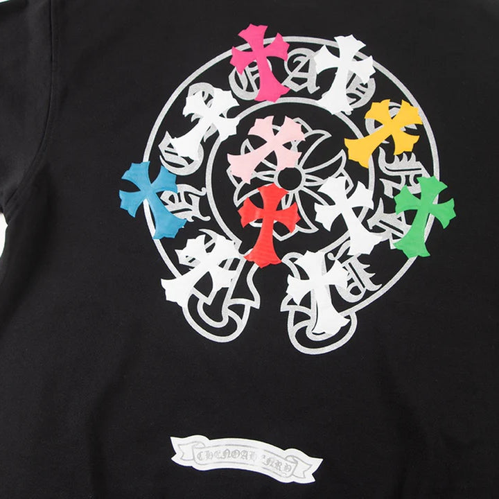 CHROME HEARTS COLORED CROSS HORSE SHOE LOGO SWEATSHIRT BLACK