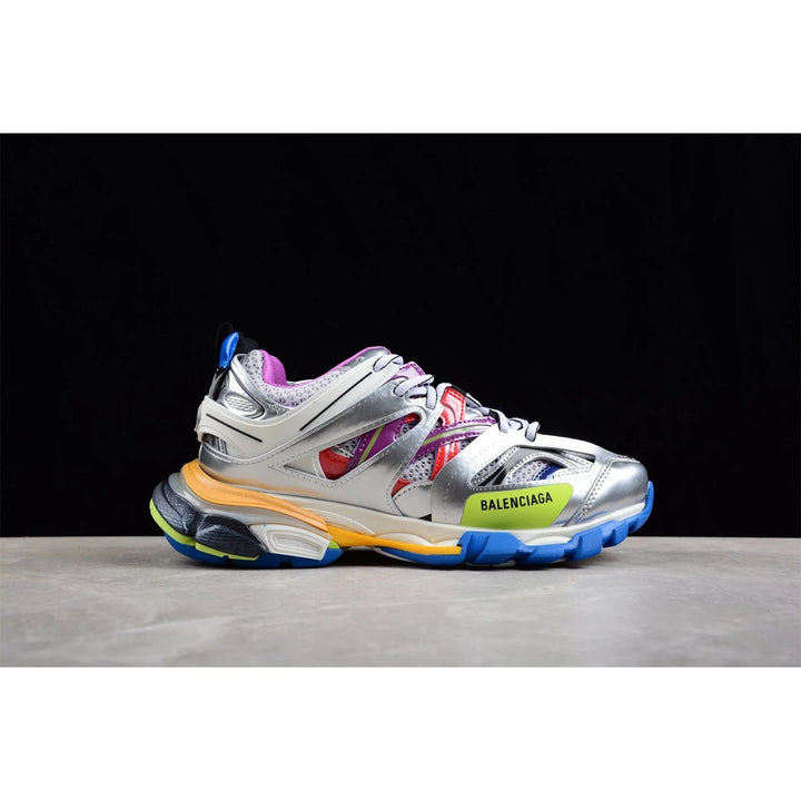 BALENCIAGA TRACK X LEATHER FREE WHITE SILVER MULTI