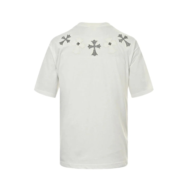 CHROME HEARTS CROSS PATCH COLLAR T-SHIRT WHITE