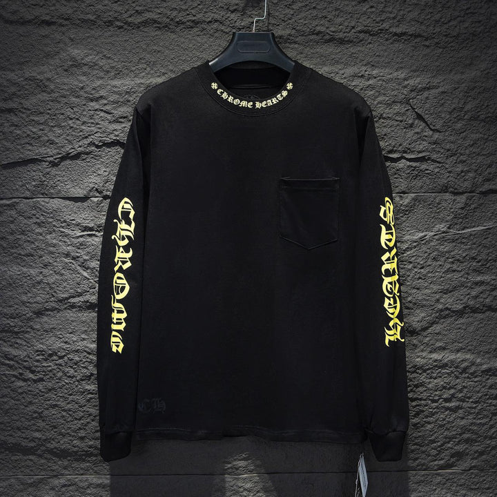 CHROME HEARTS YELLOW COLLAR LONGSLEEVE BLACK