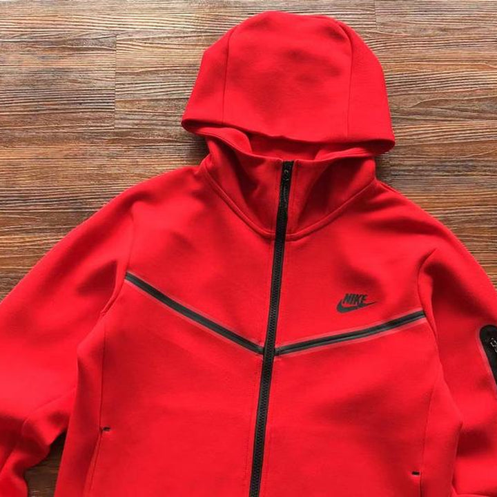 NIKE TECH FLEECE HOODIE X UNIVERSITY RED
