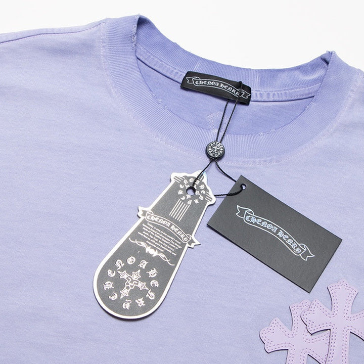 CHROME HEARTS CROSS PATCH T-SHIRT WASHED LIGHT BLUE