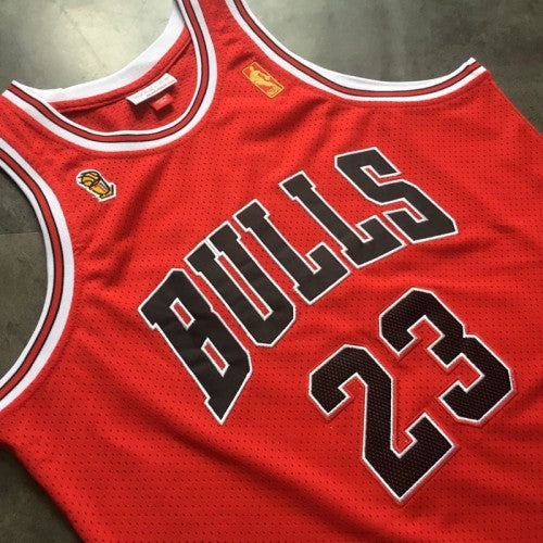 Men's Chicago Bulls Michael Jordan #23 Throwback Red Hardwood Classics Player Jersey