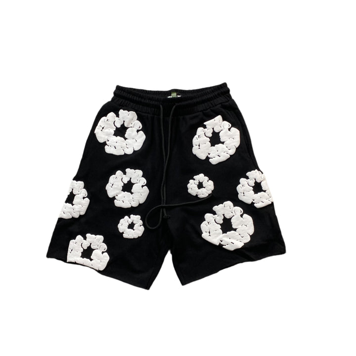 DENIM TEARS COTTON WREATH SHORTS BLACK