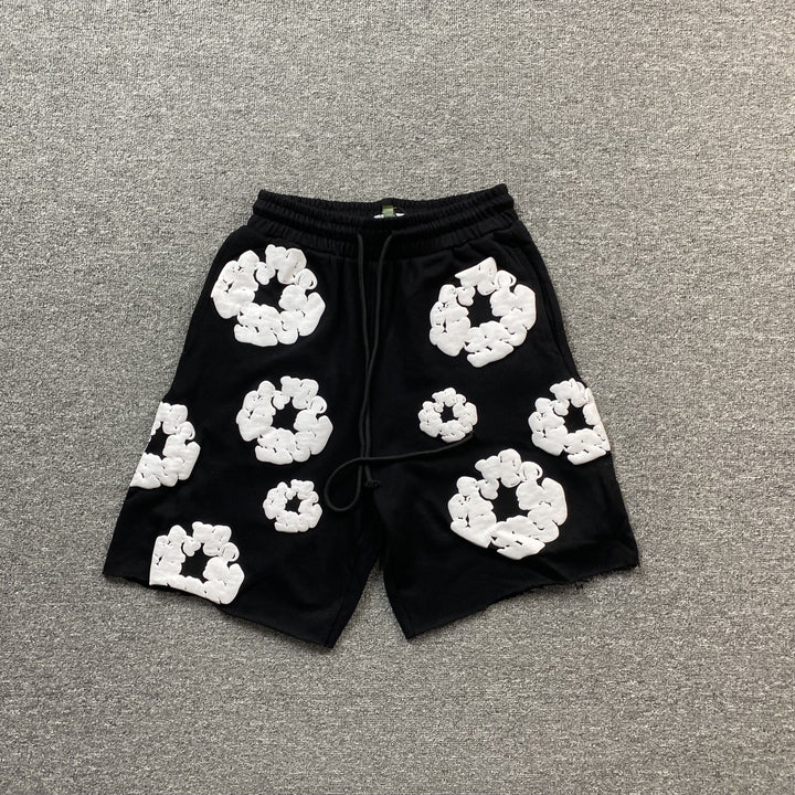DENIM TEARS COTTON WREATH SHORTS BLACK