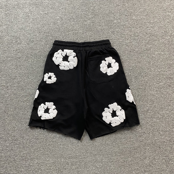 DENIM TEARS COTTON WREATH SHORTS BLACK