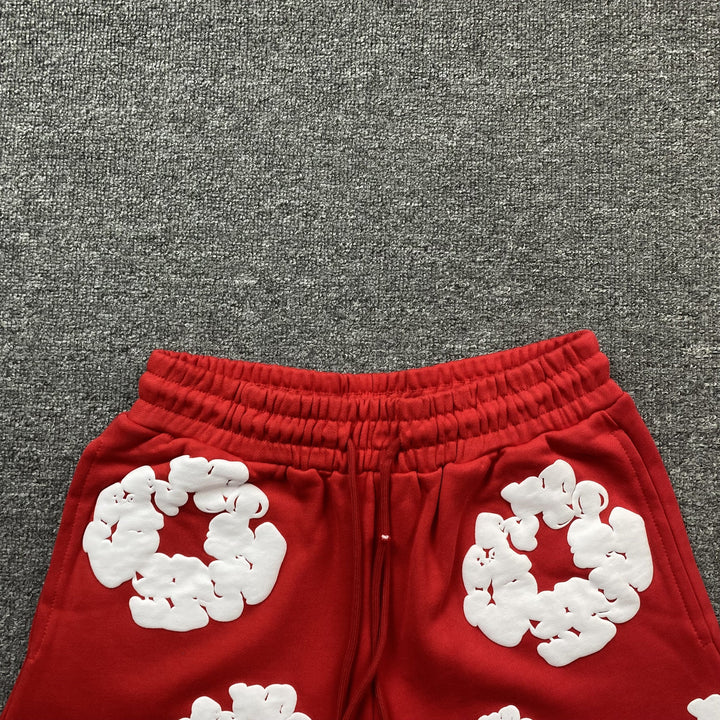 DENIM TEARS COTTON WREATH SHORTS RED