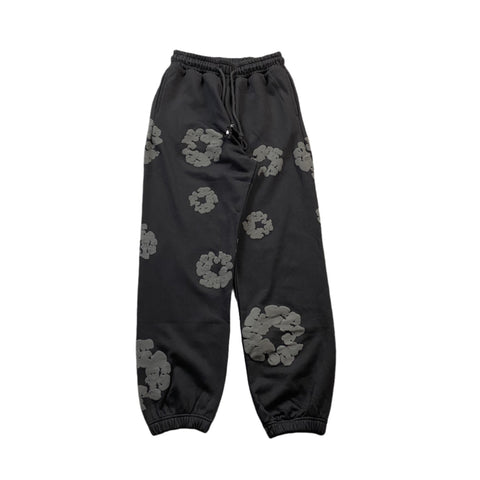 DENIM TEARS COTTON WREATH SWEATPANTS MONOCHROME BLACK