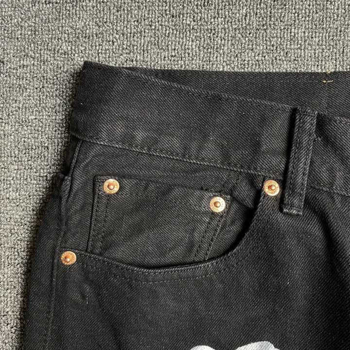 DENIM TEARS X LEVI'S COTTON WREATH JEANS BLACK