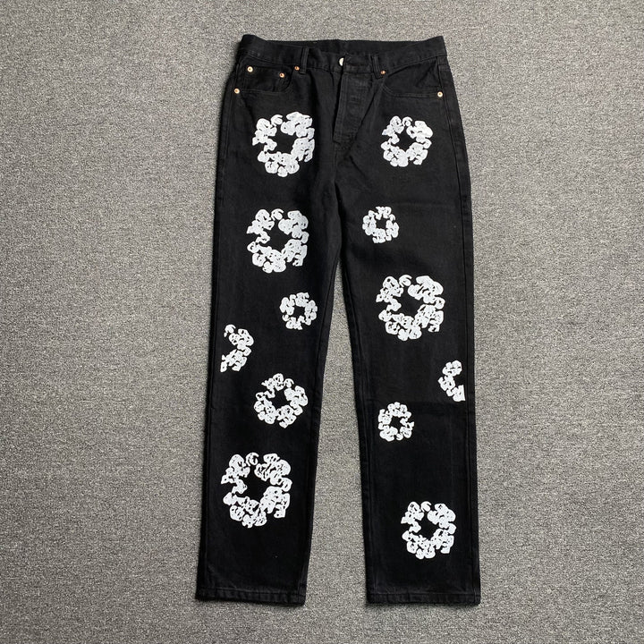 DENIM TEARS X LEVI'S COTTON WREATH JEANS BLACK