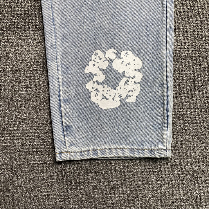 DENIM TEARS X LEVI'S COTTON WREATH JEANS LIGHT WASH