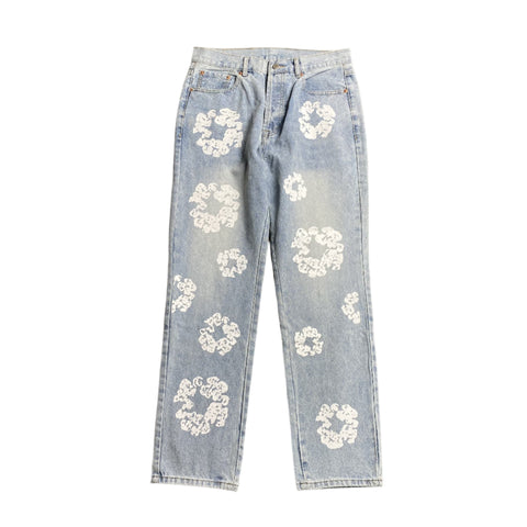 DENIM TEARS X LEVI'S COTTON WREATH JEANS LIGHT WASH