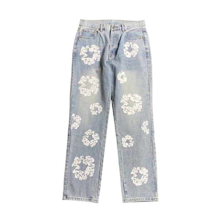 DENIM TEARS X LEVI'S COTTON WREATH JEANS LIGHT WASH