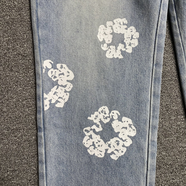 DENIM TEARS X LEVI'S COTTON WREATH JEANS LIGHT WASH