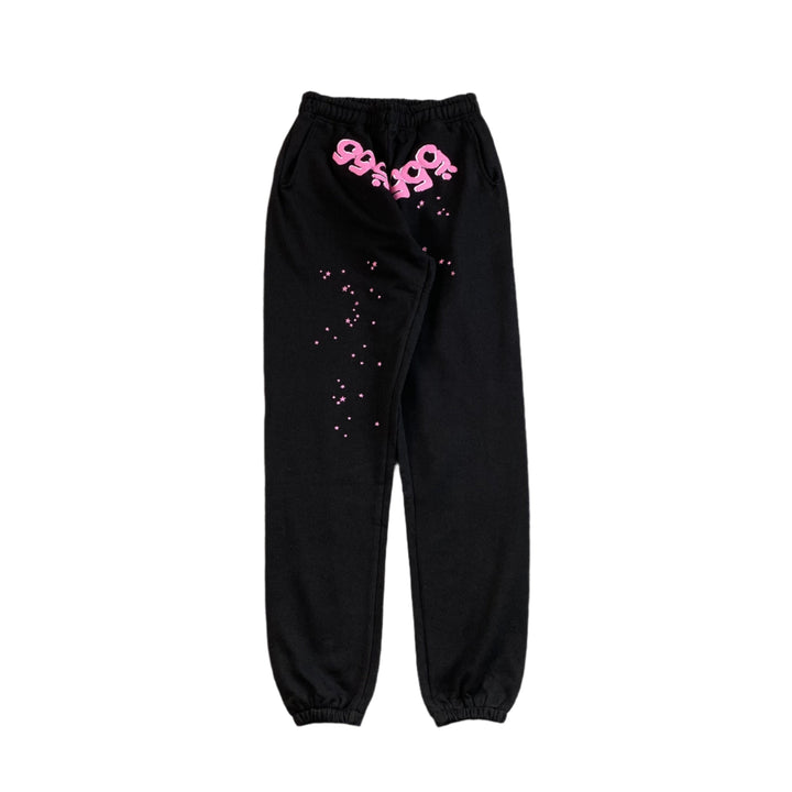 SP5DER ANGEL NUMBER SWEATPANTS BLACK