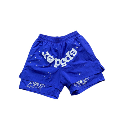 SP5DER OG WEB DOUBLE LAYER SHORT BLUE