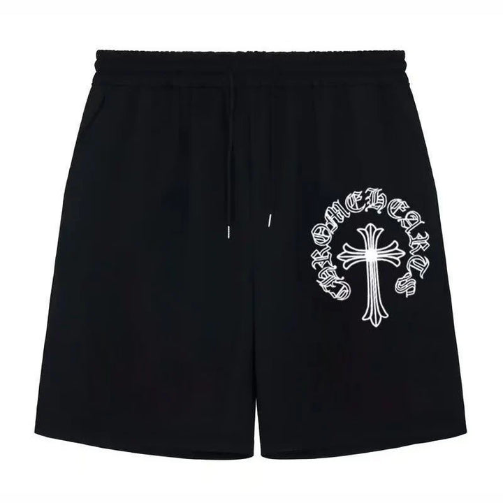 CHROME HEARTS PAINT DRIP SHORTS BLACK